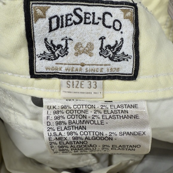 Diesel Thavar-A Pants Mens 33x34 Brown Chino Style Stretch Button Fly - Picture 7 of 13